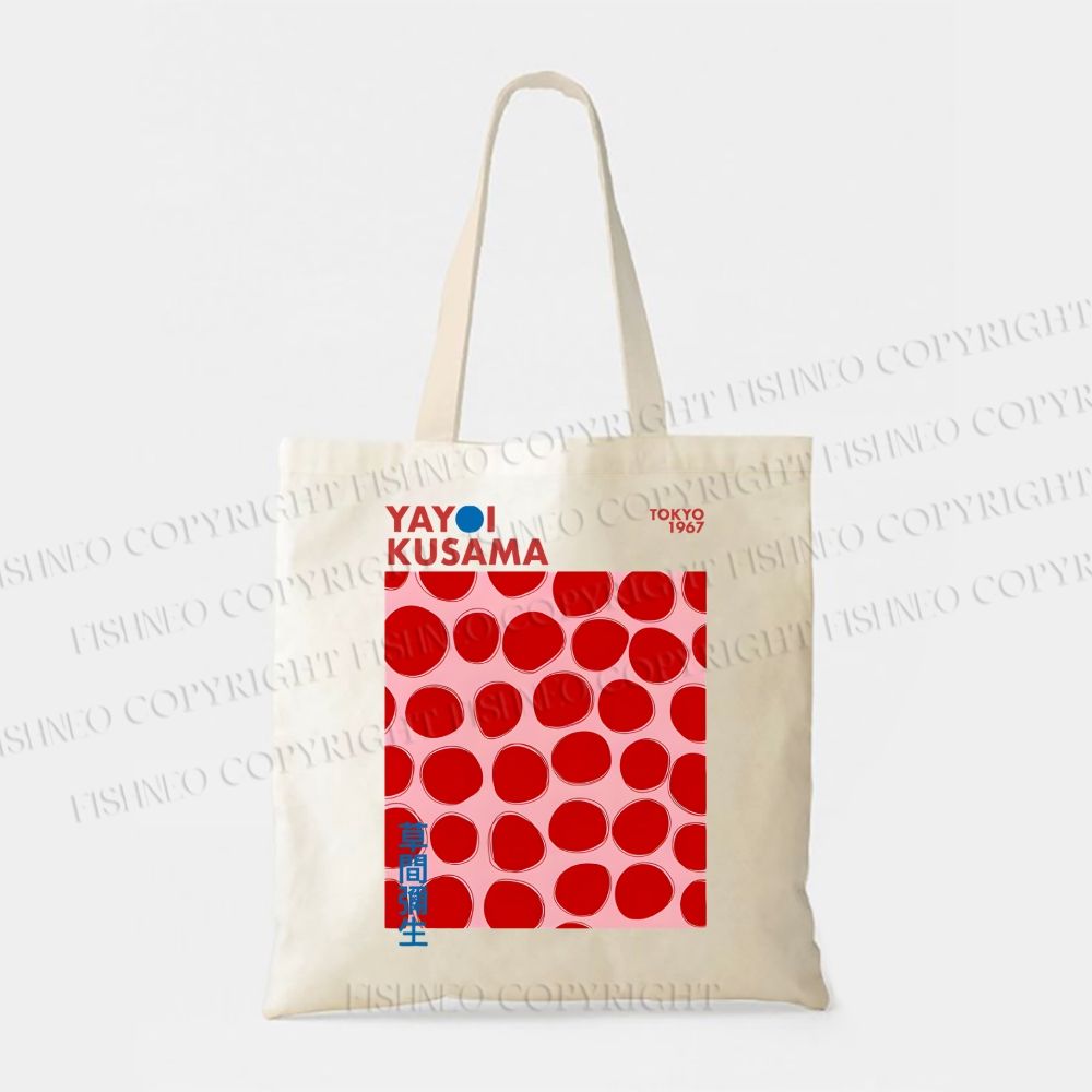 Yayoi Kusama Red Dots Canvas Tote Bag