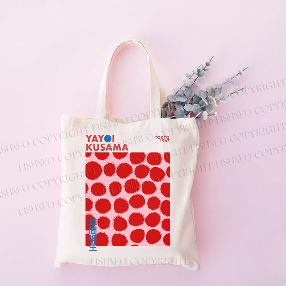 Yayoi Kusama Red Dots Canvas Tote Bag
