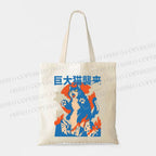 Giant Cat Monster Canvas Tote Bag