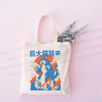 Giant Cat Monster Canvas Tote Bag