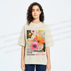 Unisex Yayoi Kusama Flowers Printed Washed Tee