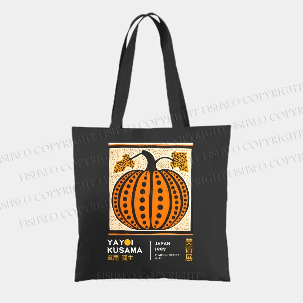Yayoi Kusama Halloween Pumpkin Canvas Tote Bag