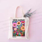 Yayoi Kusama Flower Canvas Tote Bag