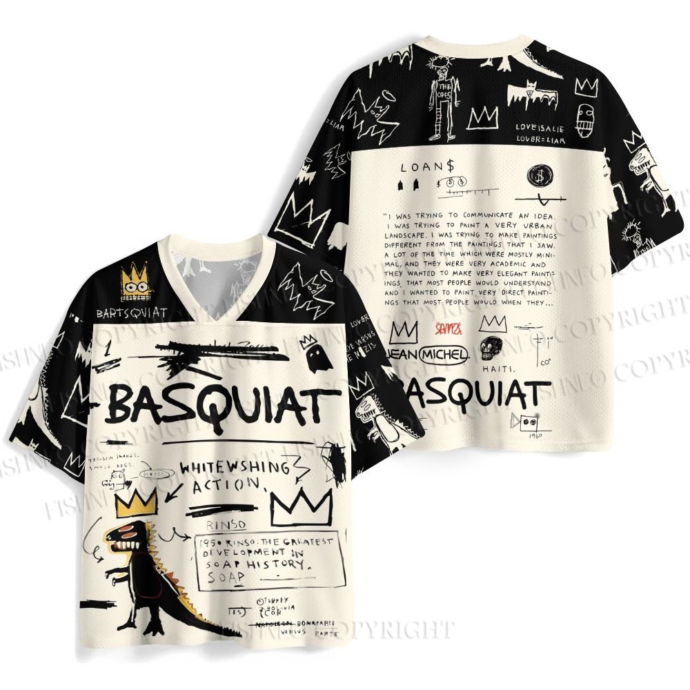 Basquiat Crown Dinosaur Jersey Shirts