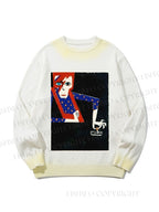 Unisex David Bowie Vintage Graffiti Gradient Casual sweater