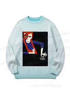 Unisex David Bowie Vintage Graffiti Gradient Casual sweater