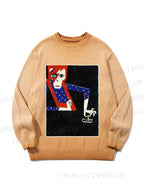 Unisex David Bowie Vintage Graffiti Gradient Casual sweater