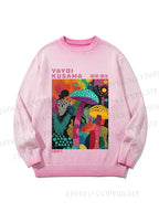 Unisex Yayoi Kusama Multicolor Mushroom Gradient Casual sweater