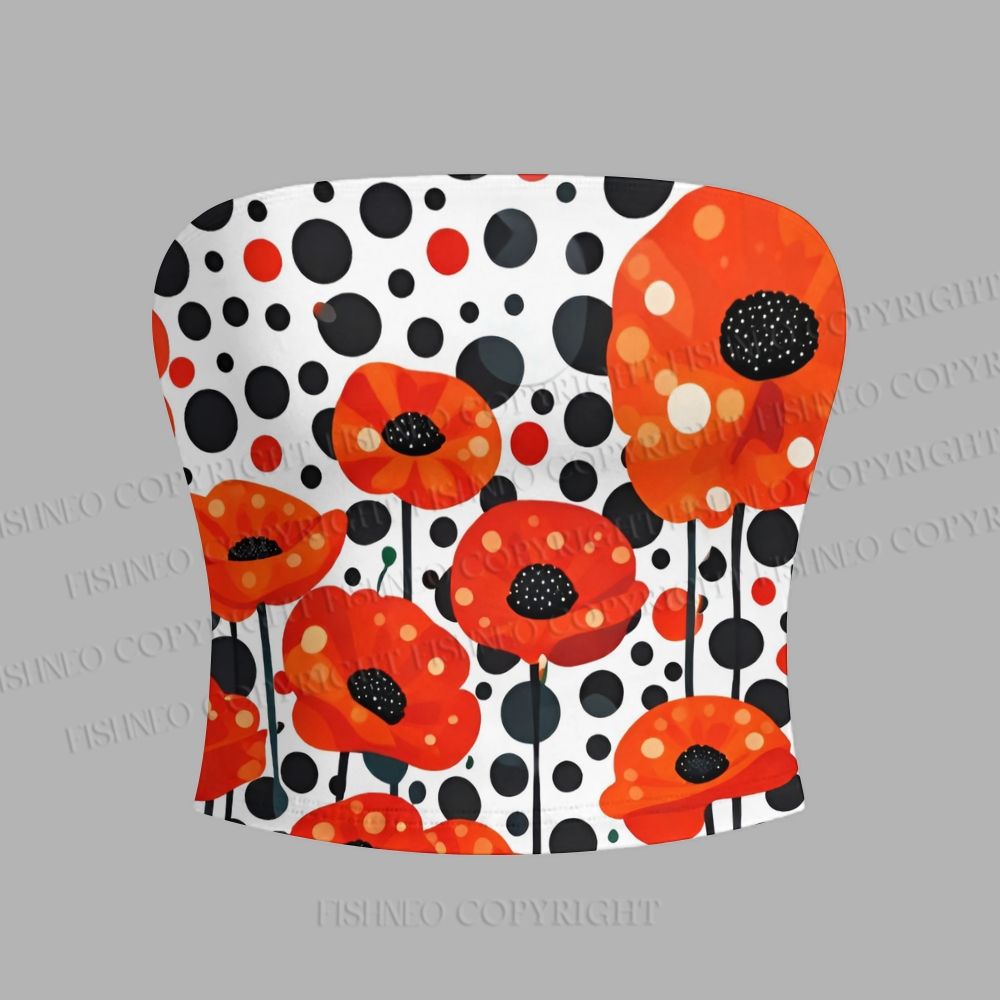 Japanese Yayoi Kusama Flower  Tight Casual Camisole Tops & Elasticated Trousers Two-Piece Set