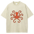 Octopus Give The Middle Finger Washed T-Shirt