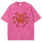 Octopus Give The Middle Finger Washed T-Shirt