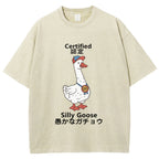 Certified Funny Silly Goose  Washed T-Shirt