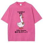 Certified Funny Silly Goose  Washed T-Shirt