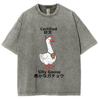 Certified Funny Silly Goose  Washed T-Shirt