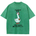 Certified Funny Silly Goose  Washed T-Shirt