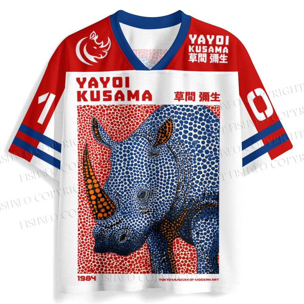 Yayoi Kusama Blue Rhino Jersey Shirts