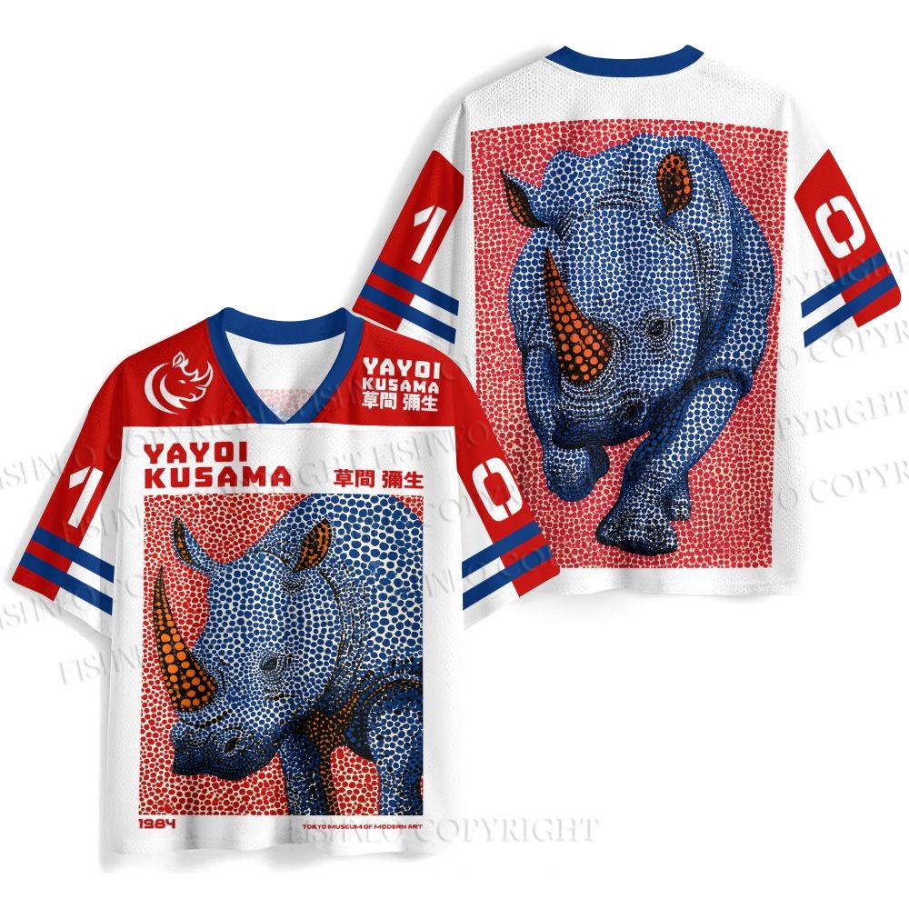 Yayoi Kusama Blue Rhino Jersey Shirts