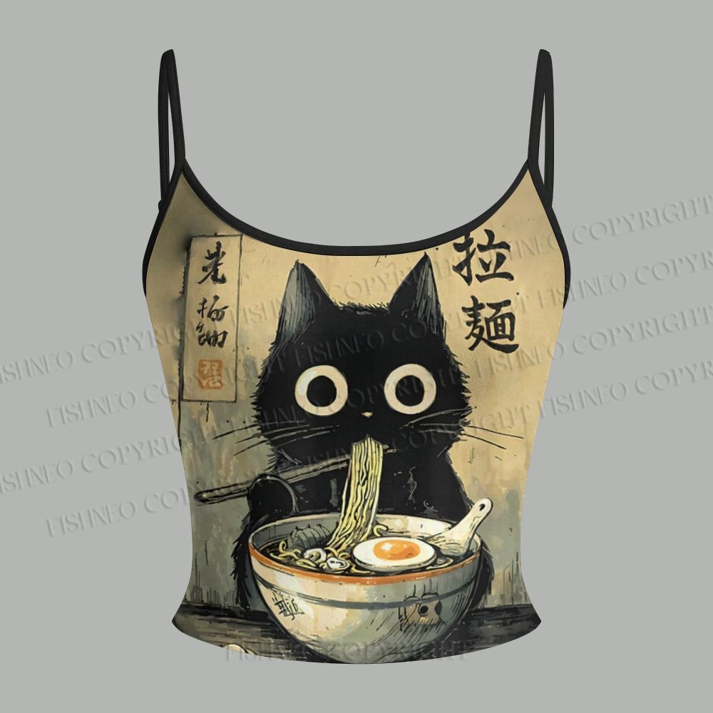Ramen Cat Top & Elasticated Trousers Two-Piece Set