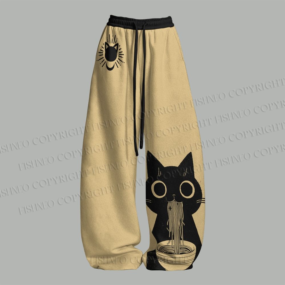 Ramen Cat Top & Elasticated Trousers Two-Piece Set