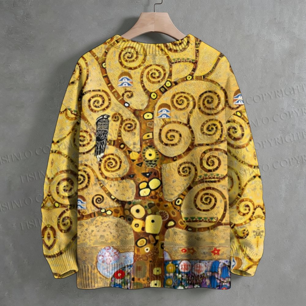 Klimt Art Tree Crew Neck Sweater