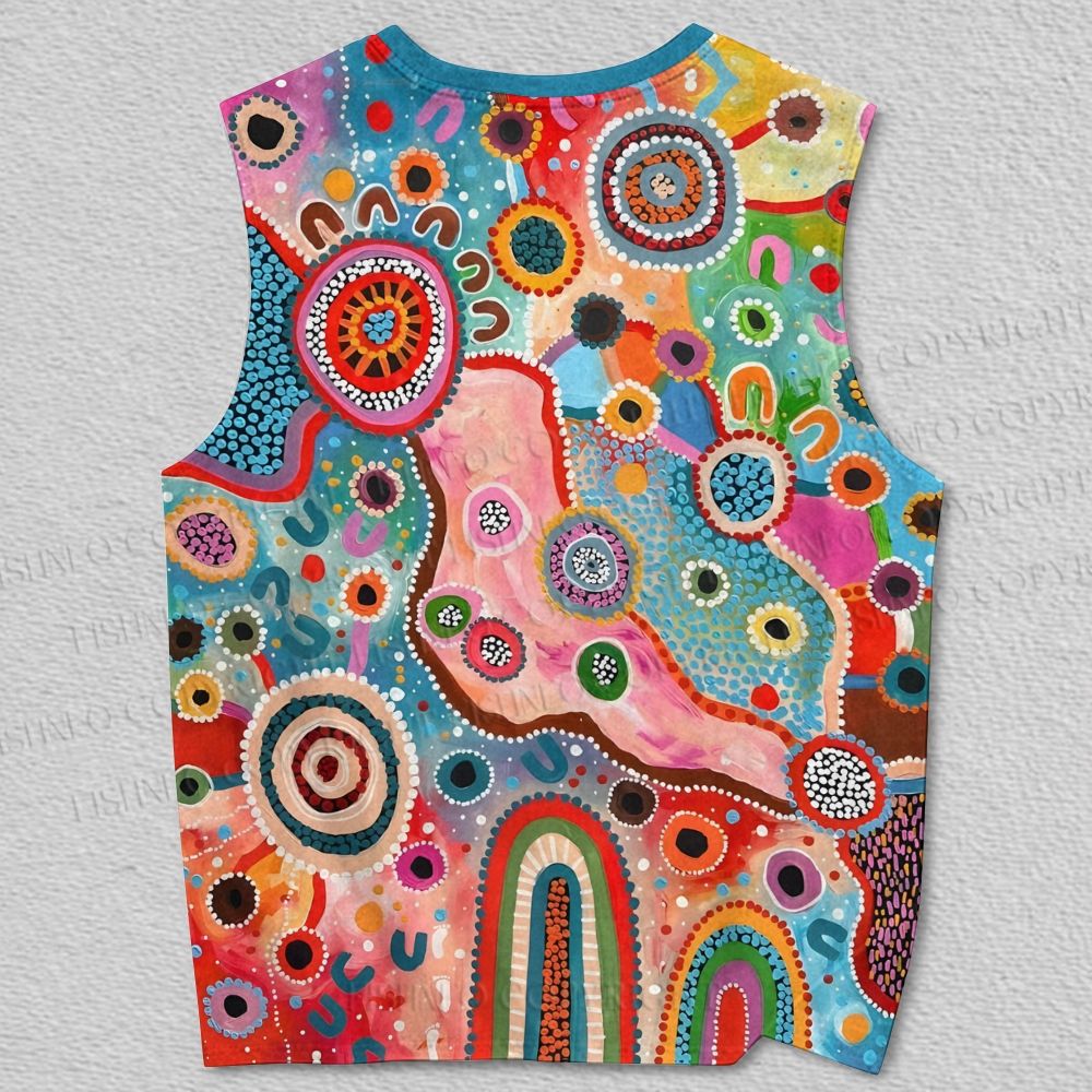 Unisex Yayoi Kusama Art Graffiti Printed Tank Top