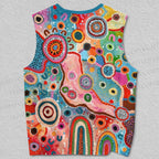 Unisex Yayoi Kusama Art Graffiti Printed Tank Top