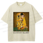 Unisex Klimt The Kiss Printed Washed Tee