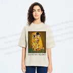 Unisex Klimt The Kiss Printed Washed Tee