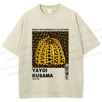 Unisex Yayoi Kusama Pumpkin Printed Washed Tee