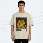 Unisex Yayoi Kusama Pumpkin Printed Washed Tee