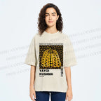 Unisex Yayoi Kusama Pumpkin Printed Washed Tee