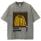 Unisex Yayoi Kusama Pumpkin Printed Washed Tee