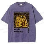Unisex Yayoi Kusama Pumpkin Printed Washed Tee