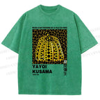 Unisex Yayoi Kusama Pumpkin Printed Washed Tee