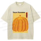 Unisex Yayoi Kusama Pumpkin Printed Washed Tee