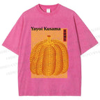 Unisex Yayoi Kusama Pumpkin Printed Washed Tee