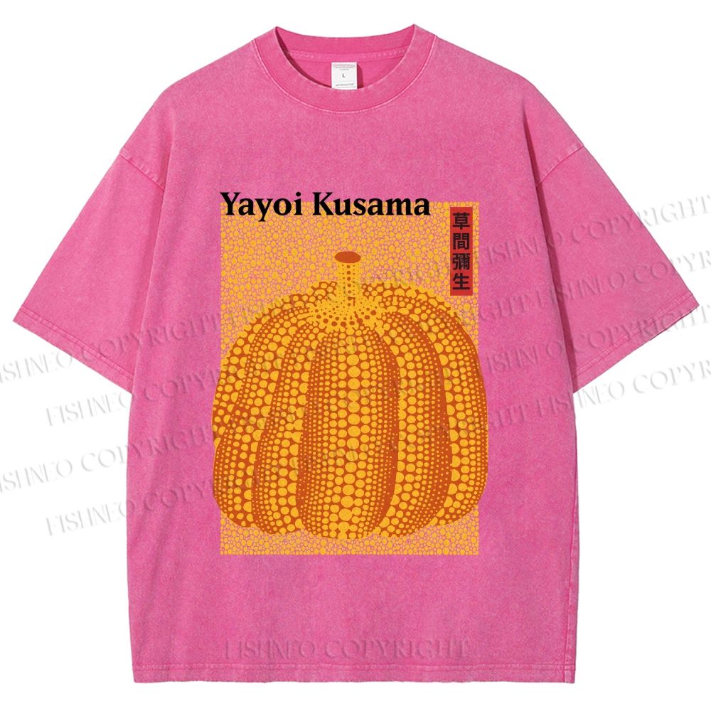 Unisex Yayoi Kusama Pumpkin Printed Washed Tee