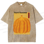 Unisex Yayoi Kusama Pumpkin Printed Washed Tee