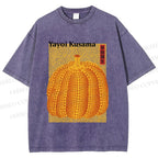 Unisex Yayoi Kusama Pumpkin Printed Washed Tee