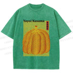 Unisex Yayoi Kusama Pumpkin Printed Washed Tee