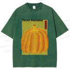 Unisex Yayoi Kusama Pumpkin Printed Washed Tee
