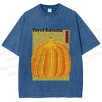 Unisex Yayoi Kusama Pumpkin Printed Washed Tee