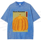 Unisex Yayoi Kusama Pumpkin Printed Washed Tee