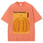 Unisex Yayoi Kusama Pumpkin Printed Washed Tee