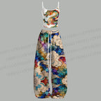 Multicolor Dragon Top & Elasticated Trousers Two-Piece Set