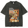 Unisex Yayoi Kusama Mushroom Printed Washed Tee