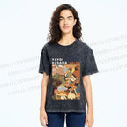 Unisex Yayoi Kusama Mushroom Printed Washed Tee