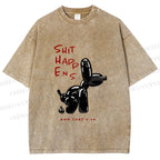Unisex Shit Happens And That's Ok Printed Washed Tee