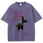Unisex Shit Happens And That's Ok Printed Washed Tee