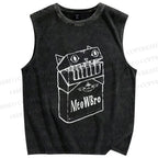 Unisex MeowWBro Printed Washed Tank Top